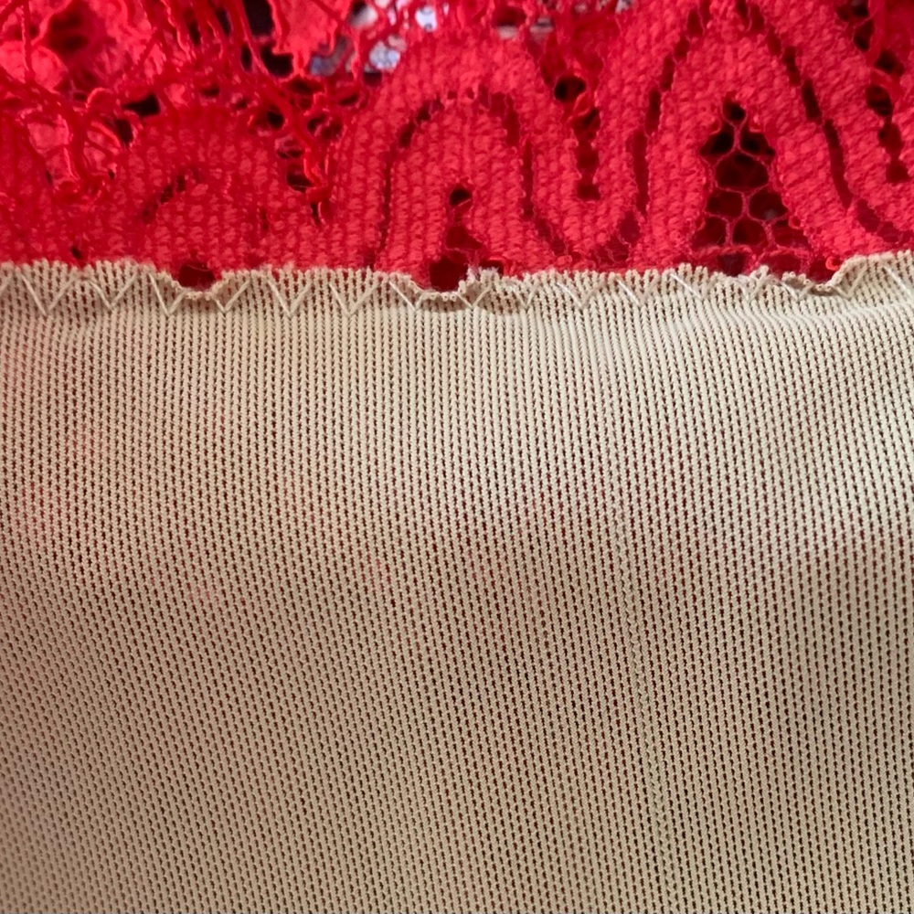 David Lerner Red Long Sleeve Drop Waist  Mini Dress - Picture 6 of 9